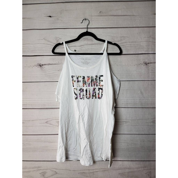 Lane Bryant Femme Squad Womens Blouse White Cold Shoulder Scoop Neck 18/20